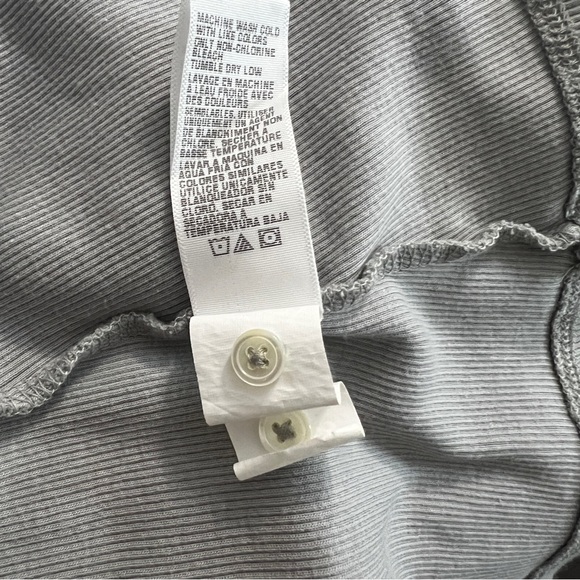 James Perse Ribbed Midi A-Line Dress Gray Cotton Button Front NWT Size 3 (L) - Picture 9 of 9